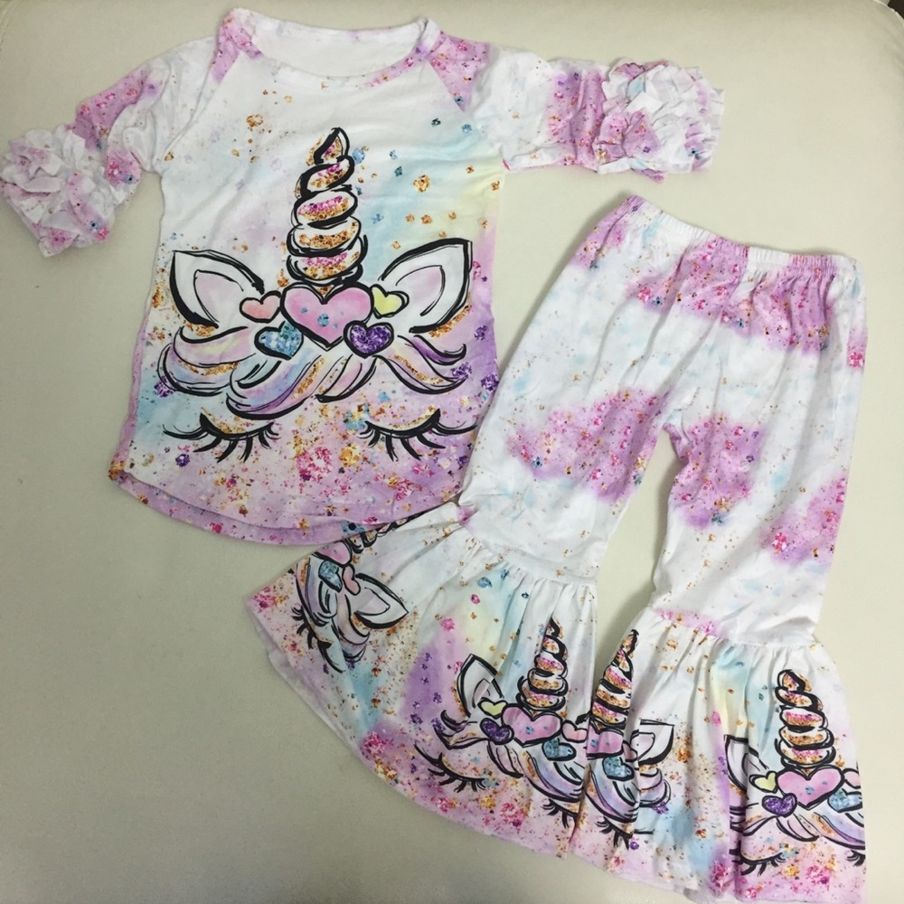 Boutique Unicorn 🦄 Cute Sparkly Pink Pants Set - Picture 2 of 8